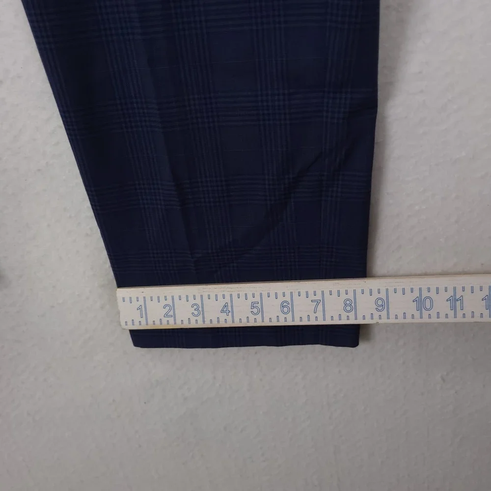 Lauren Ralph Lauren Dress Pants Men 40x30 Navy Glen Plaid Stretch Trousers - Picture 12 of 13